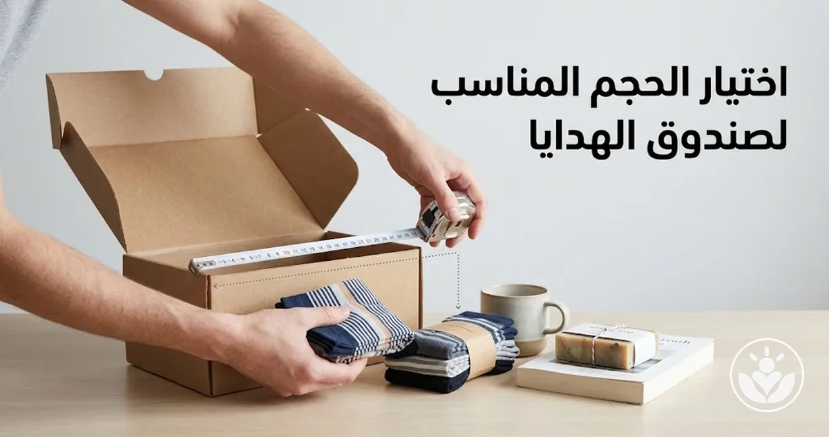 مقارنة مقاسات عناصر الهدايا بالصندوق لاختيار الحجم المناسب