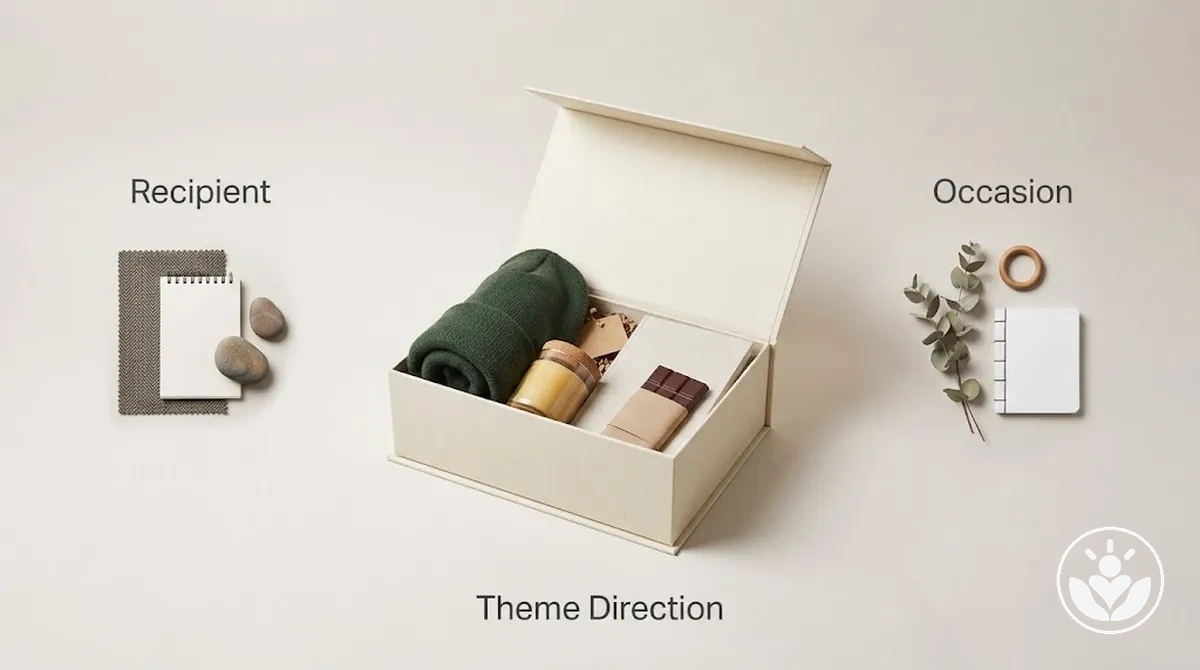 Themenrichtung einer Geschenkbox, geprägt durch Empfängervorlieben und Anlasskontext.