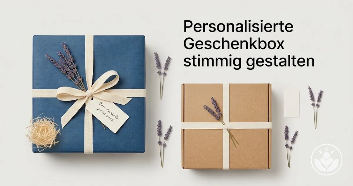 Personalisierte Geschenkbox mit abgestimmter Verpackung, Füllmaterial und sorgfältigen Details
