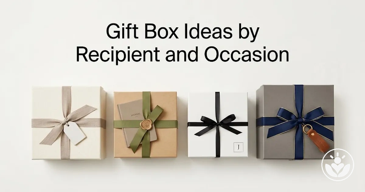 Personalized gift box ideas arranged for different recipients and occasions