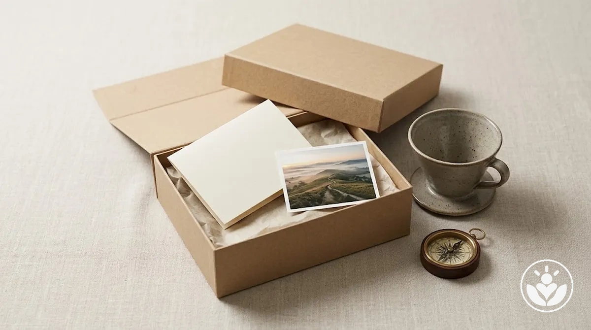 Partner-focused personalized gift box concept using shared memory and experience cues