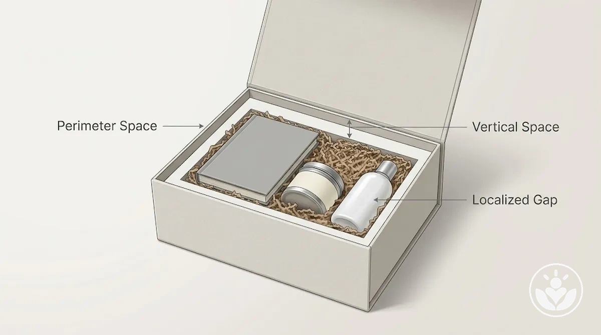 Gift box showing widespread, vertical and localized empty-space patterns for diagnosis
