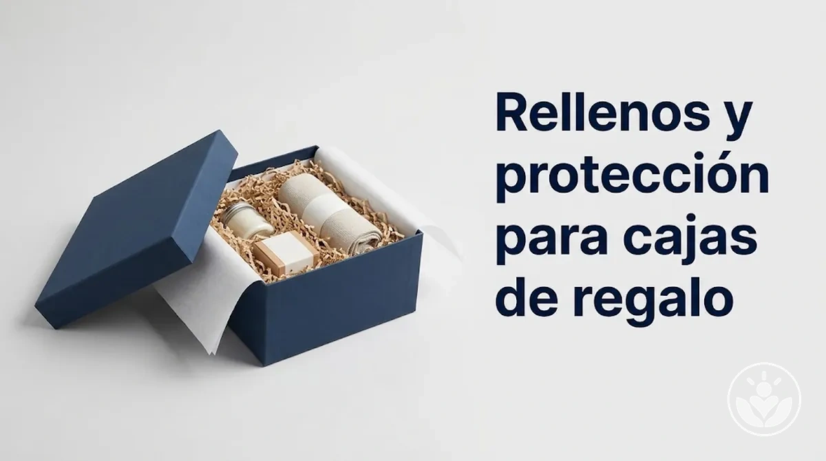 Rellenos y materiales de protección que sujetan y protegen los artículos dentro de una caja de regalo