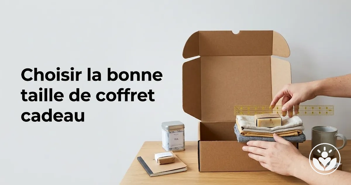 Cadeaux mesurés par rapport à un coffret pour choisir la bonne taille