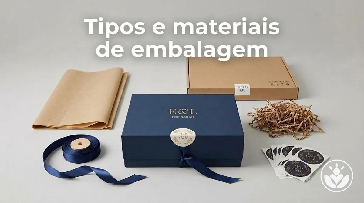 Diferentes tipos e materiais de embalagem usados em caixas de presente personalizadas