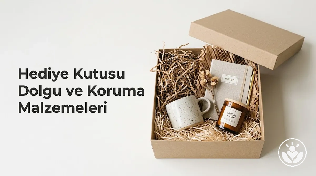 Hediye kutusuna yerleştirilen hediyeleri destekleyen ve koruyan dolgu malzemeleri
